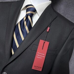 NEW Alfani Blazer 38S Slim Fit Silver Buttons Sport Coat Jacket Classic Casual
